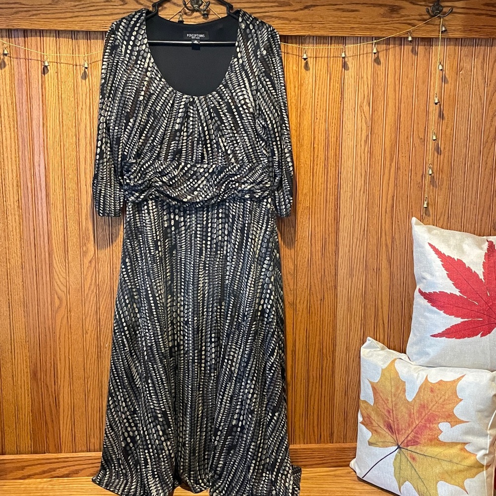 Perceptions New York Knit Maxi Ruched Sweater Dress